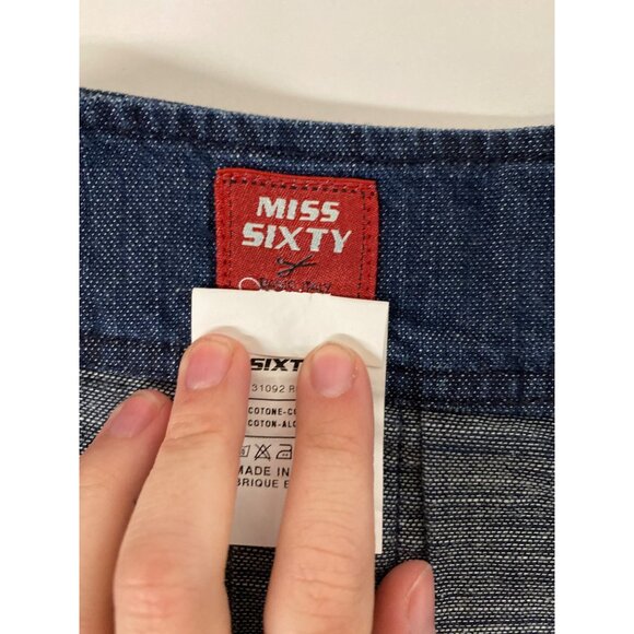 Vintage Y2K Miss Sixty Denim Pleated Mini Skirt With Buckle Details - Picture 7 of 9